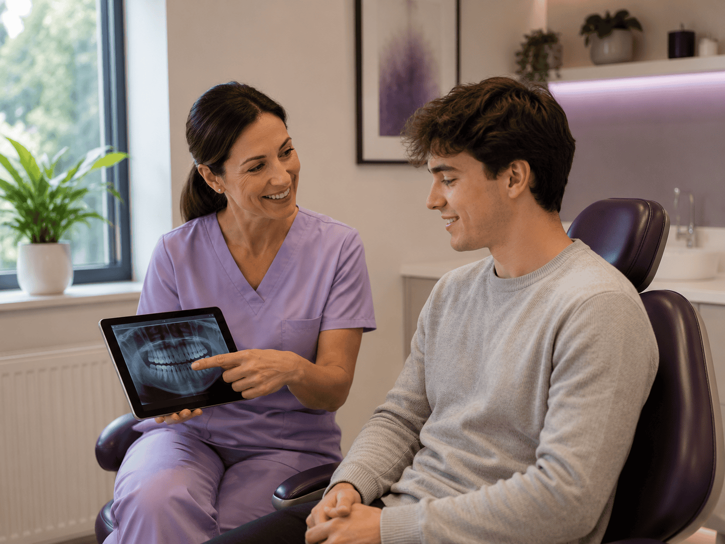 Dentist assessing wisdom tooth pain at Epsom Smiles Dental Practice
